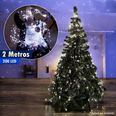 Luz Cascada Micro LED Para Árbol 200 Luces 2 M Ramo Navidad YX200TB