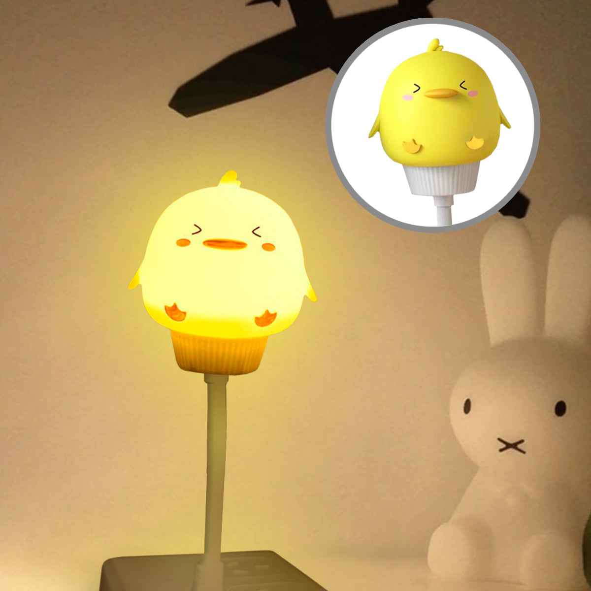 Luz De Noche LED USB Kawaii Lámpara Dormir Infantil Dibujos Animados 7LAM