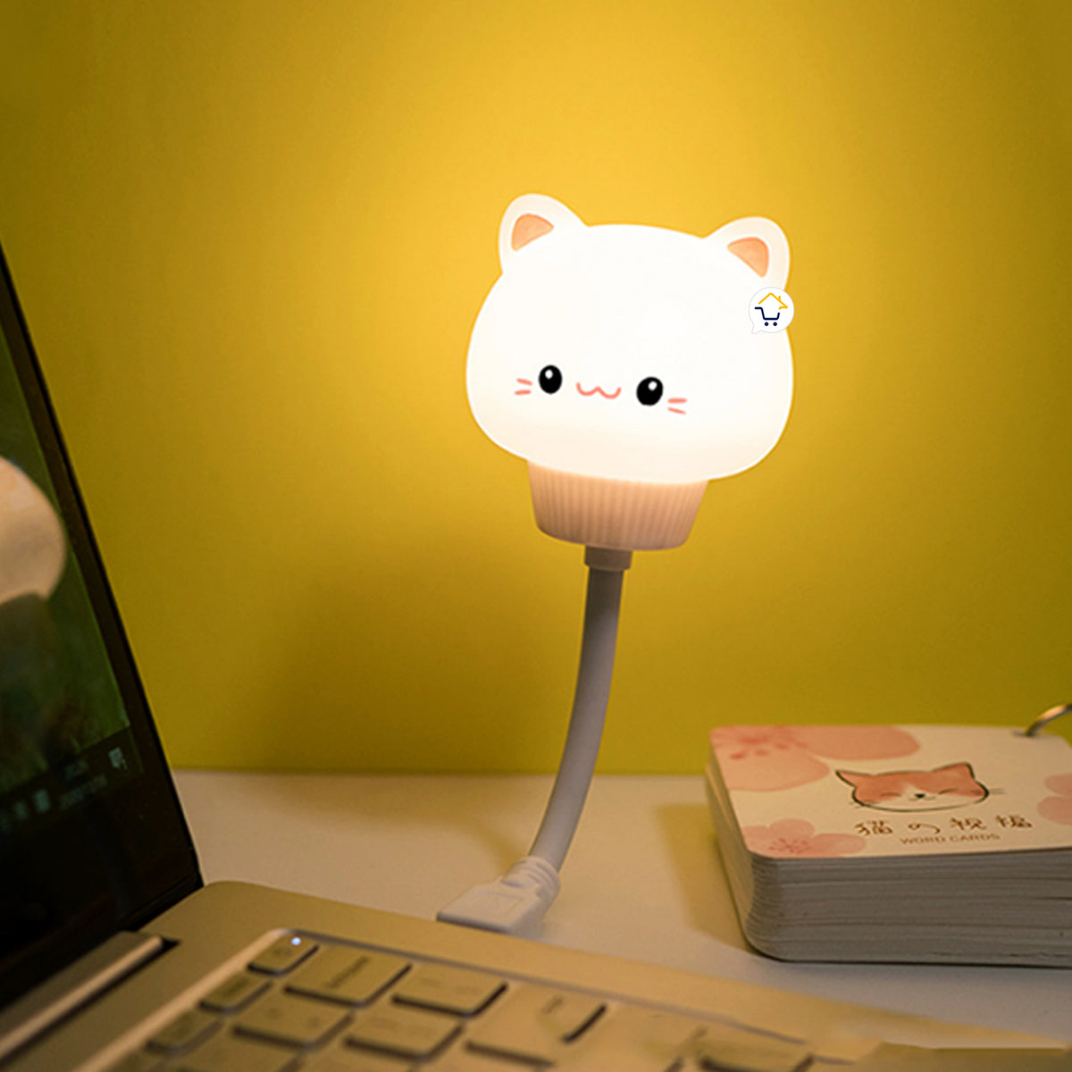 Luz De Noche LED USB Kawaii Lámpara Dormir Infantil Dibujos Animados 7LAM