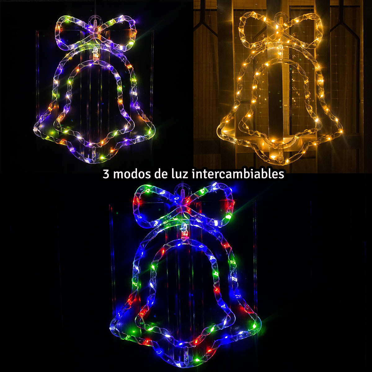 Figura Decorativa LED Campana Navideña Luminosa 2232