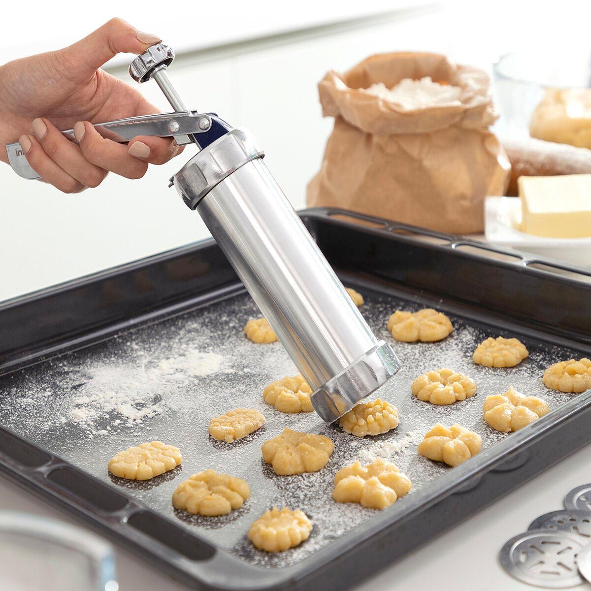 Máquina para hacer galletas Prensa Con Moldes y Boquillas PTZ-10-4
