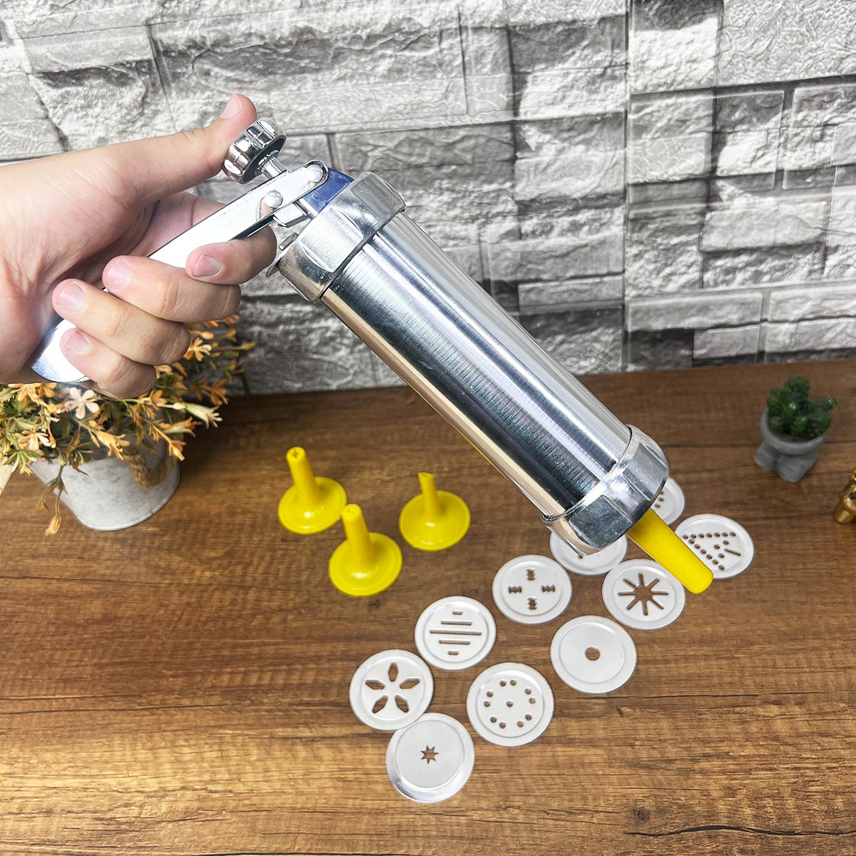 Máquina para hacer galletas Prensa Con Moldes y Boquillas PTZ-10-4