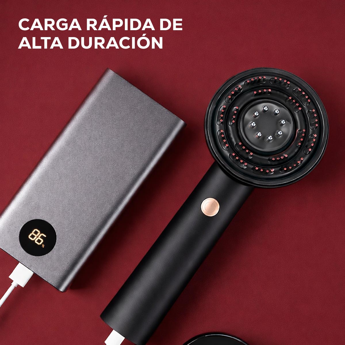 Cepillo Masajeador Restaurador Capilar Eléctrico Recargable para Crecimiento Del Cabello XYT-0806