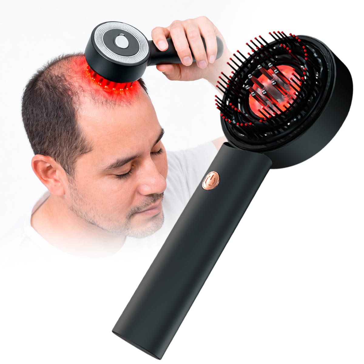Cepillo Masajeador Restaurador Capilar Eléctrico Recargable para Crecimiento Del Cabello XYT-0806