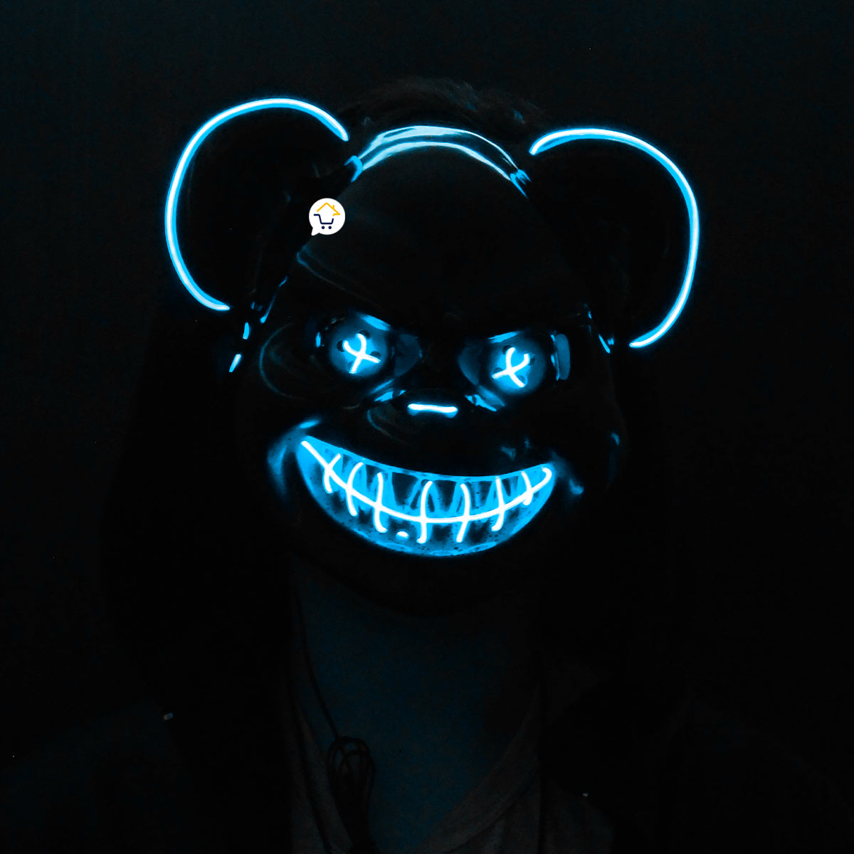 Máscara Neón Oso Asesino Disfraz Halloween KG552