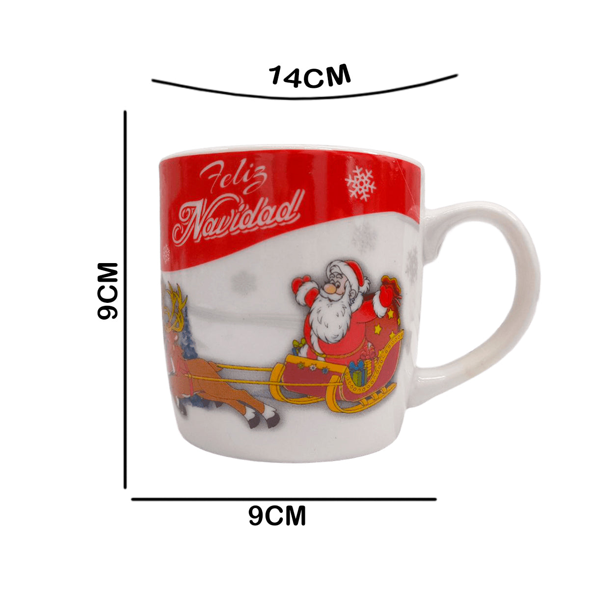 Taza Navideña con Plato y Cuchara Diseño Festivo Navidad TZM1