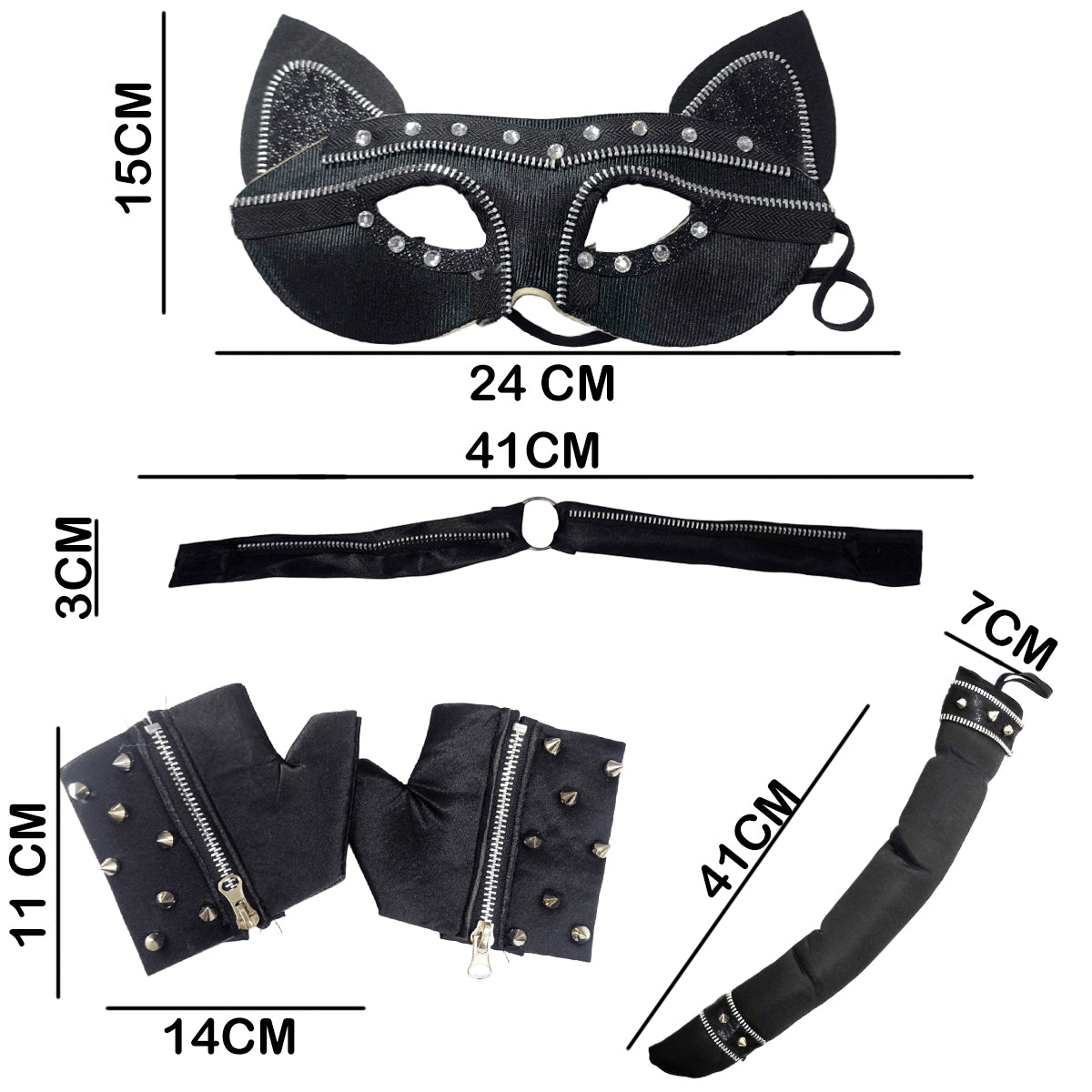 Kit Gatita Negra Disfraz Sexy Gótico Halloween MA-103