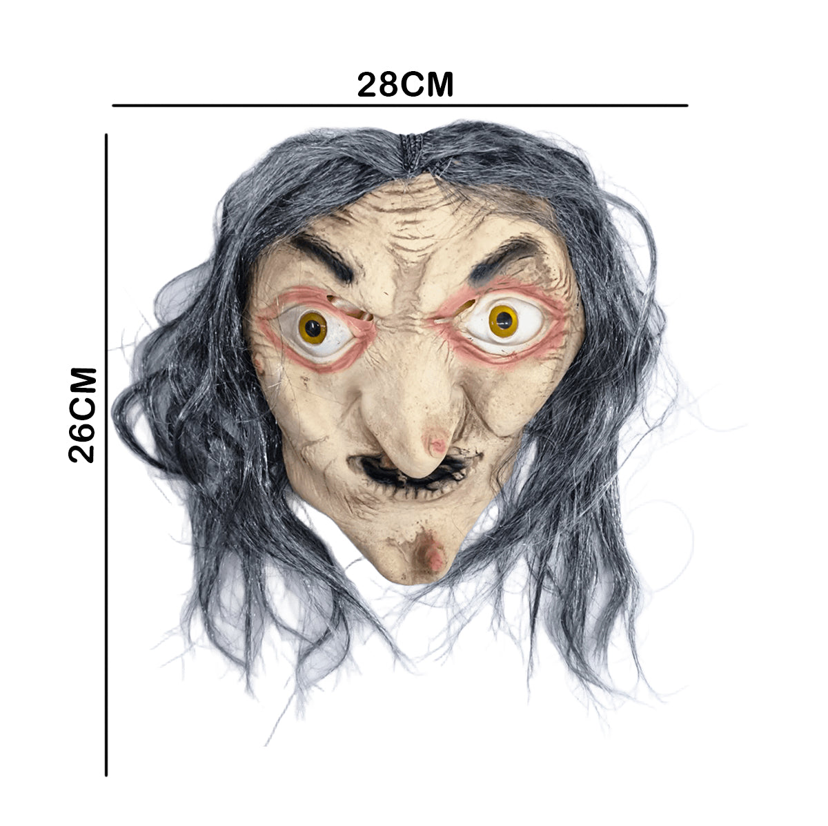 Máscara Bruja Látex Realista Terror Halloween AT287-B