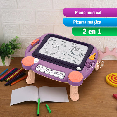 Mesa Tablero Mágico Piano Musical Niños 2 en 1 Didáctico 639