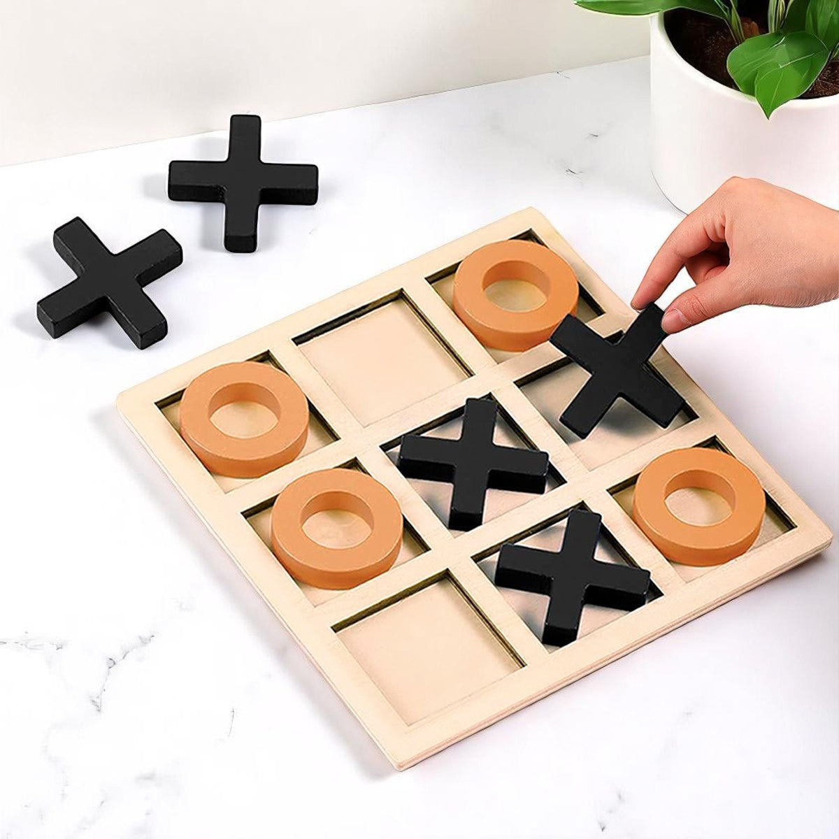 Juego De Mesa Triqui tres en línea Tablero De Madera Grande Puzle 1561-3