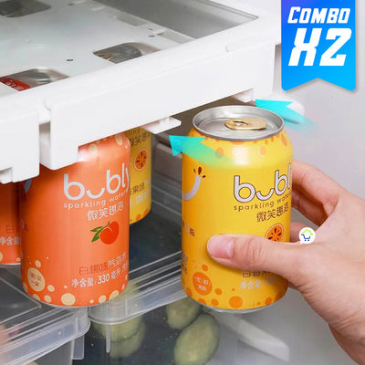 Organizador De Bebidas X2 Latas Nevera Ahorra Espacio Refrigerador CENC-042X2