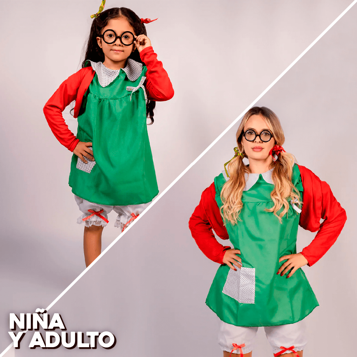 Disfraz De La Chilindrina Para Niña y Adulto Carnaval Halloween DSCHI02