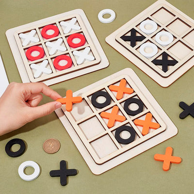 Juego De Mesa Triqui tres en línea Tablero De Madera Pequeño Puzle 1561-1