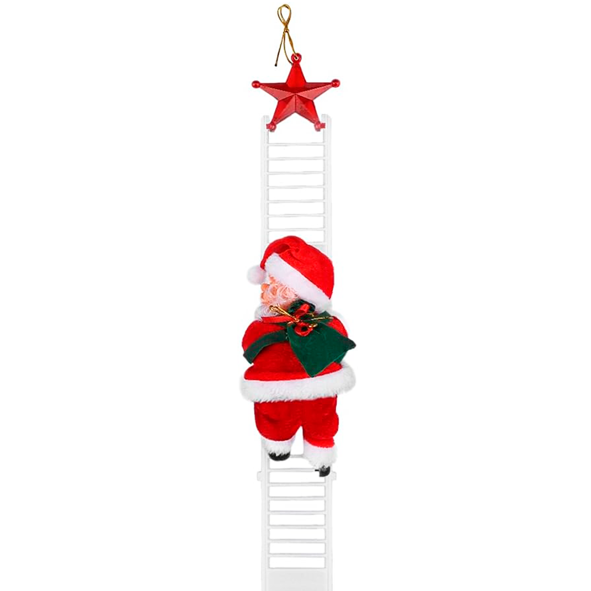 Papá Noel Escalera Sube y Baja Musical Escalador Adorno Navideño L-13