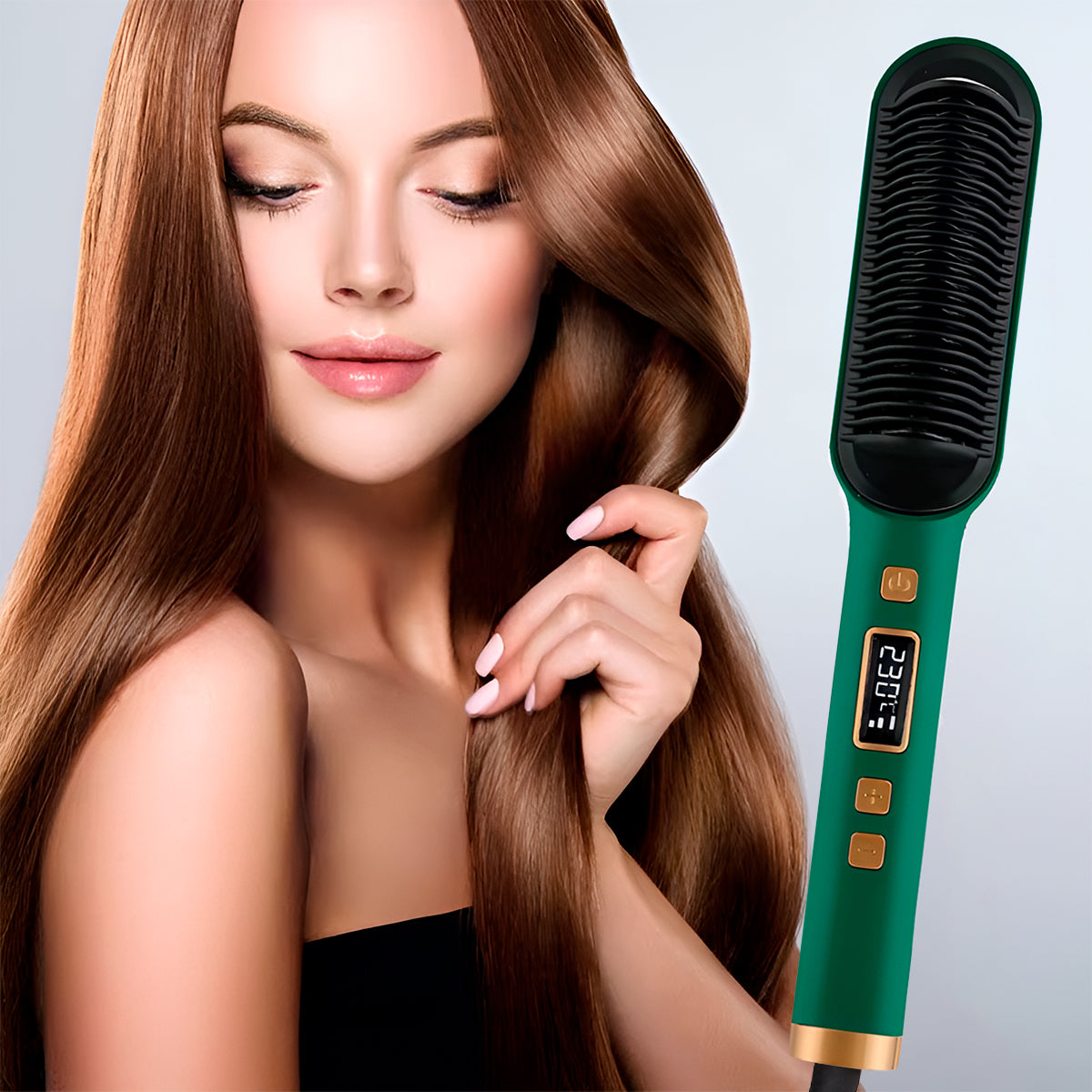 Cepillo Alisador Eléctrico Plancha Cabello Temperatura ajustable JPVI-01