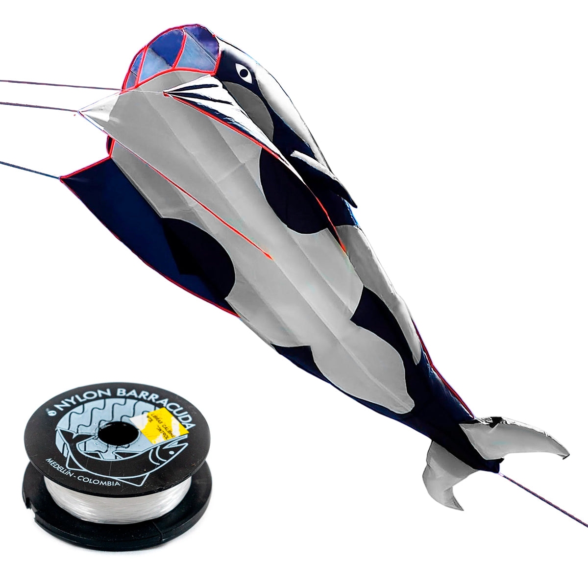 Cometa Ballena 3D Gigante + Nylon 90M Diversión Playa COM-2-3
