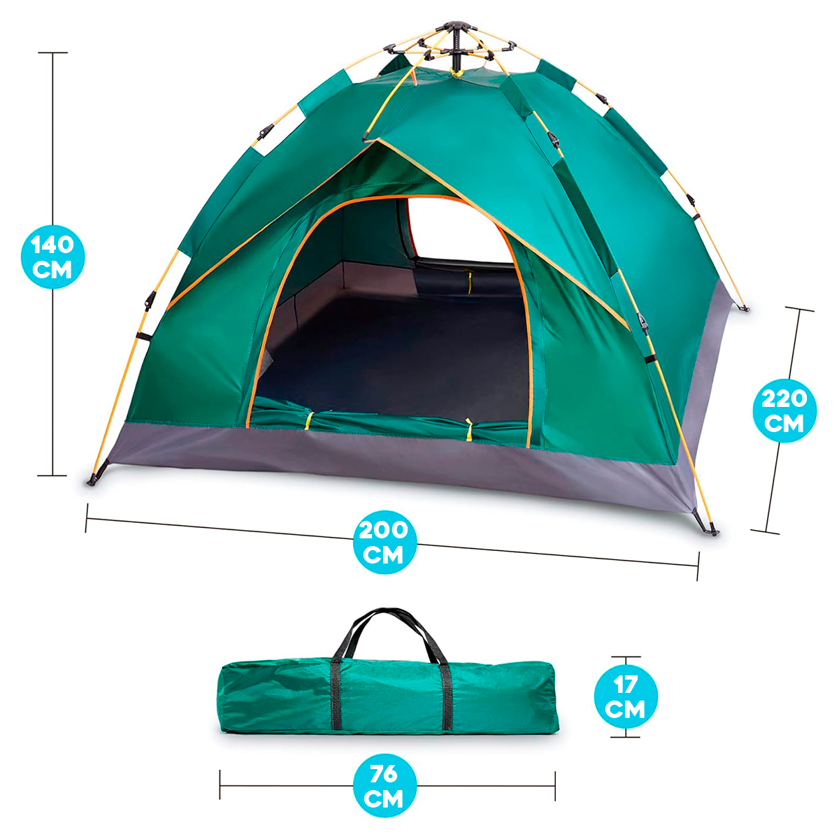 Carpa Camping 5 Personas Automática Arma En 1 Minuto CARP-5