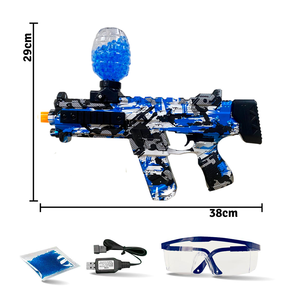 Pistola Subfusil De Juguete Dardos Hidrogel Lanzador Eléctrico + 5000 Orbis ST684B