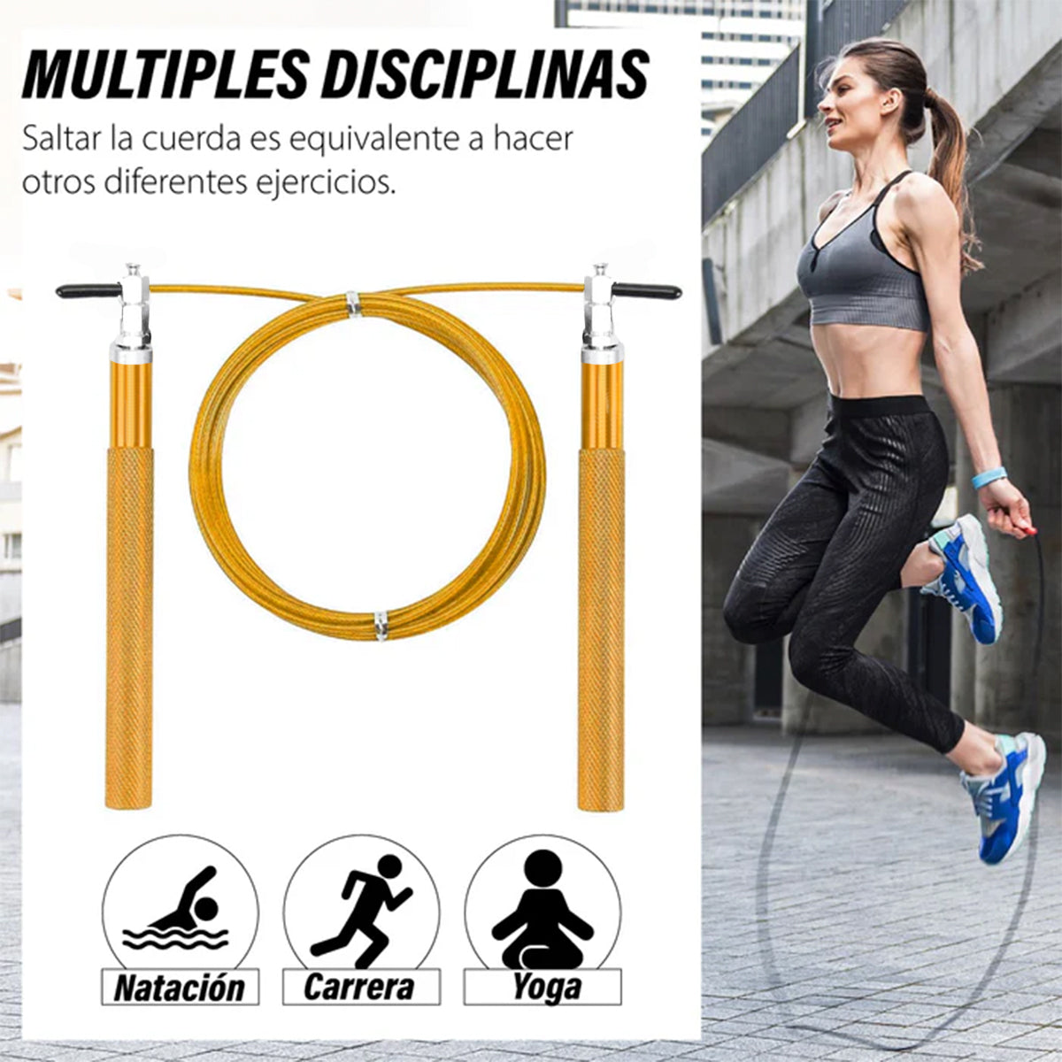 Cuerda Saltar Crossfit Aluminio Soga Metal Deportes 798702