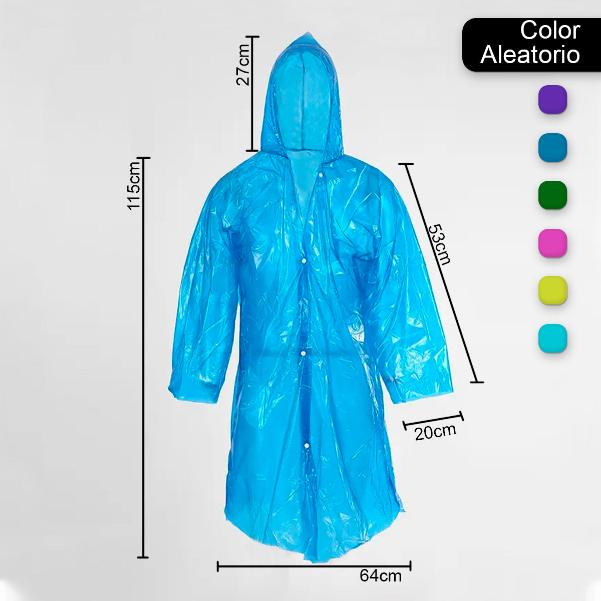 Impermeable Capa Poncho Para Lluvia Portable Para Adulto 37728-5