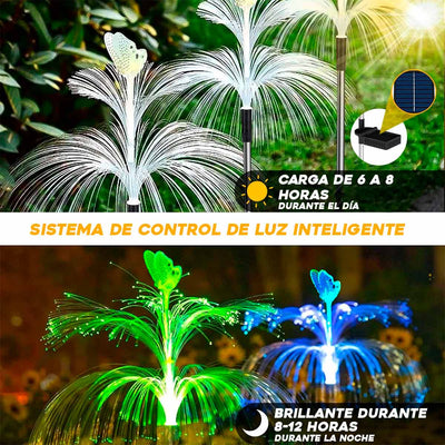 Luces Solares Medusa LED Mariposa para Jardín Decoración Exterior Impermeable PTZ-25-2