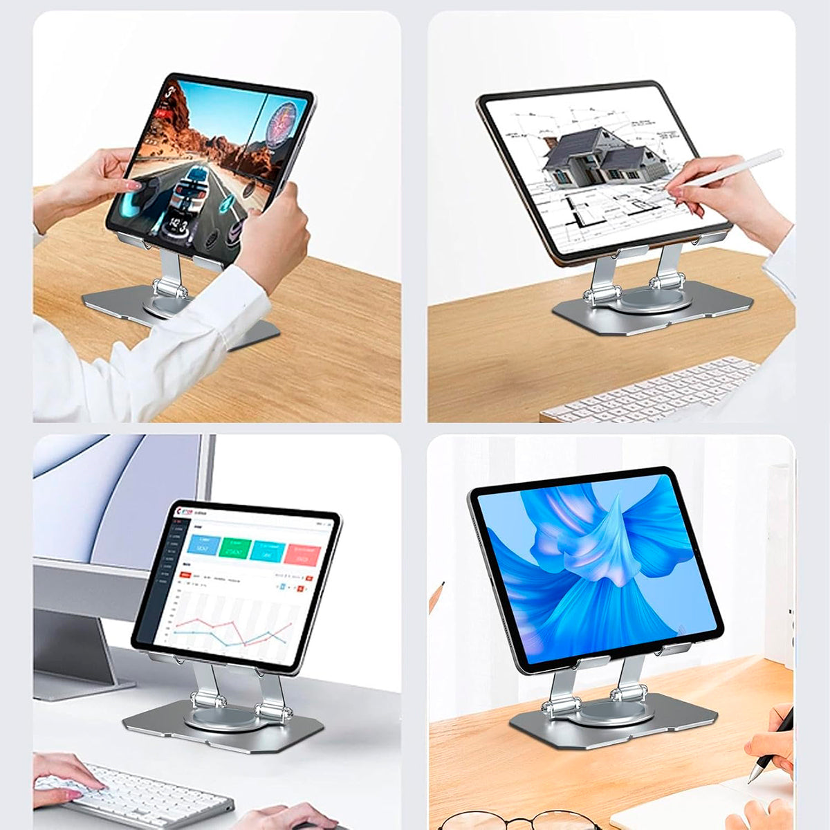 Soporte Base Tablet Metálica Ajustable Escritorio Portable PTZ-3-4