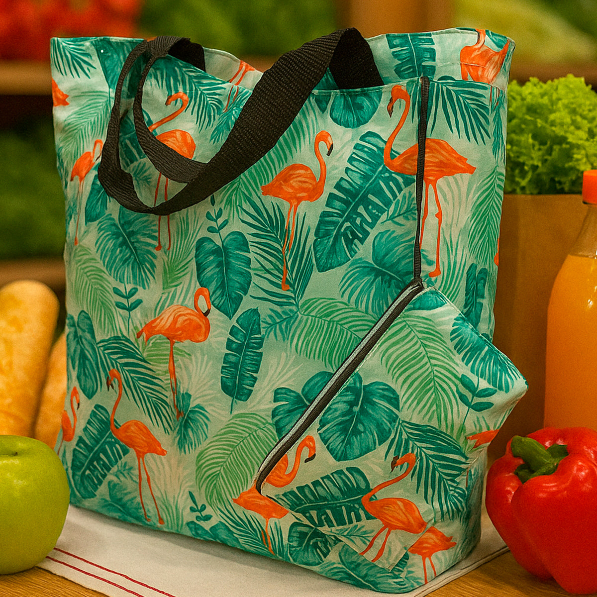 Bolsa Reutilizable Plegable para Compras y Playa Ecológica, Ligera y Compacta BMCP02
