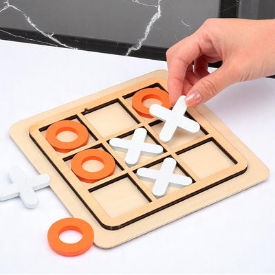 Juego De Mesa Triqui tres en línea Tablero De Madera Pequeño Puzle 1561-1