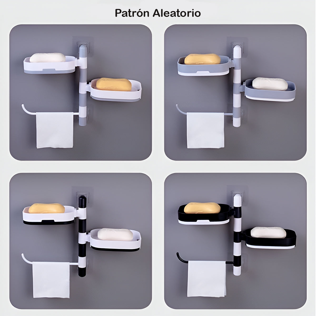 Jabonera De Pared 2 Niveles Soporte Adhesivo DP-8877