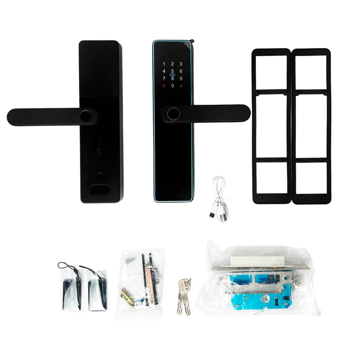 Chapa Cerradura Inteligente WiFi Con Manija 5 Modos De Desbloqueo Y Control Remoto Tuya Smart App OS778TYF-5050