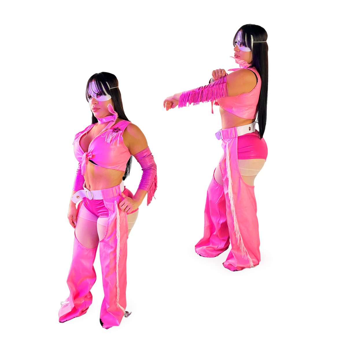 Disfraz Vaquera del Oeste Sexy Rosa Elegante Fiestas Halloween VQROS