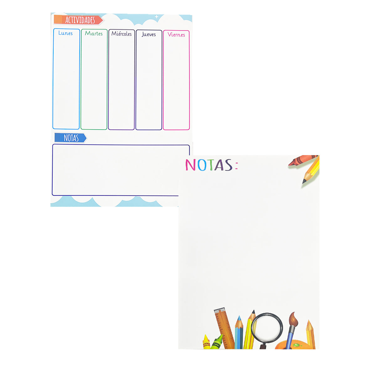 Set x2 Pizarras Magnéticas para Nevera Planificador y Notas Hogar Oficina MANA-0079