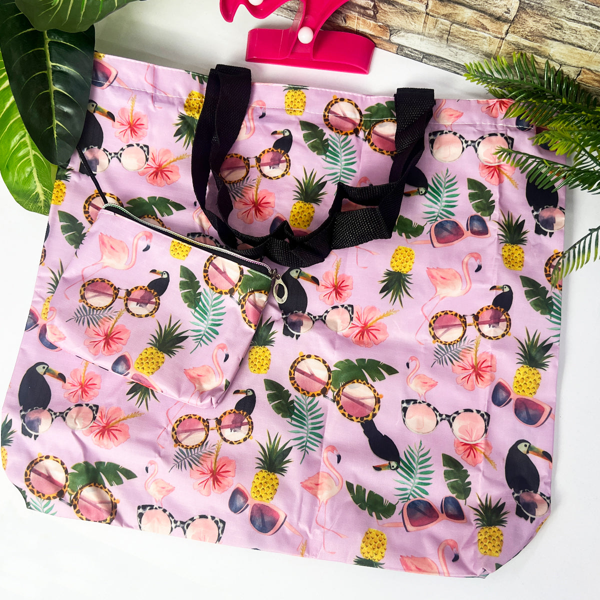 Bolsa Reutilizable Plegable para Compras y Playa Ecológica, Ligera y Compacta BMCP02