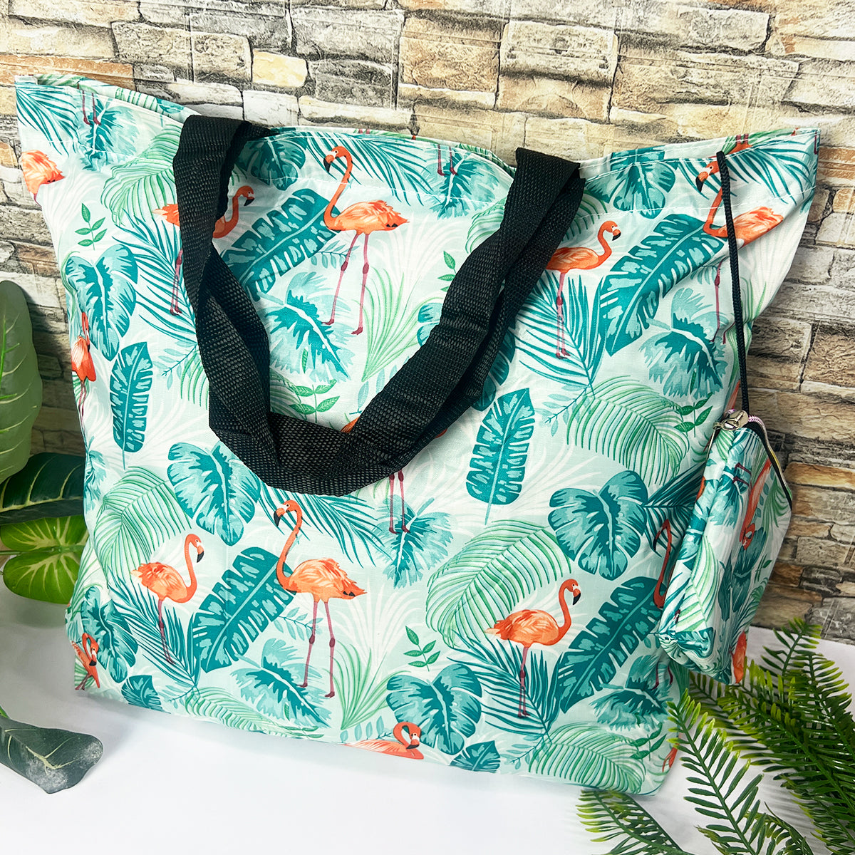 Bolsa Reutilizable Plegable para Compras y Playa Ecológica, Ligera y Compacta BMCP02