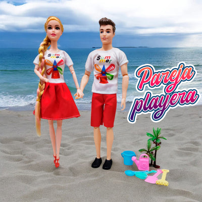 Muñecas Pareja Playera Articulada Infantil juguete FQ115K4