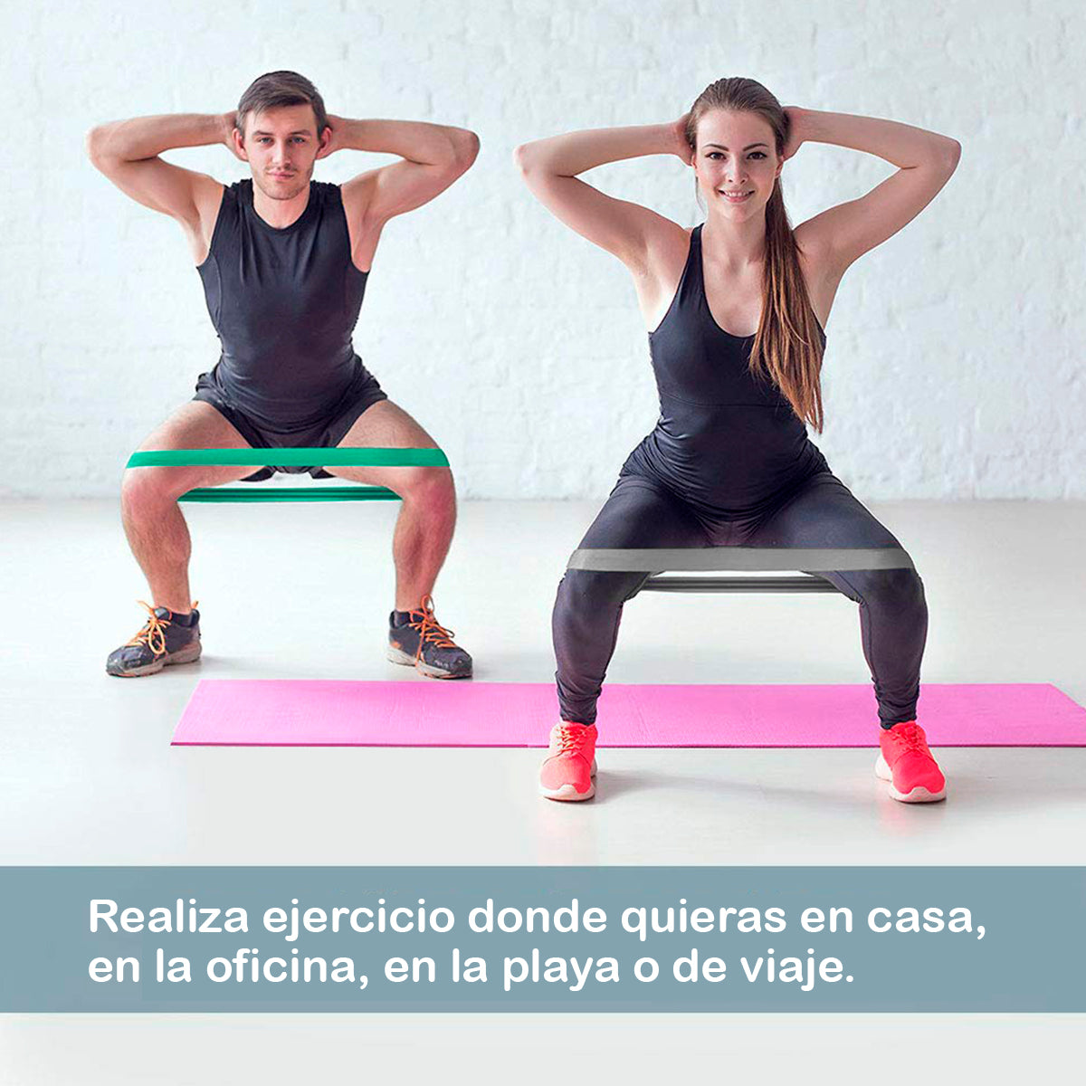 Set Bandas De Resistencia Elásticas Antideslizantes Tonifica En Casa O Gym LT-003