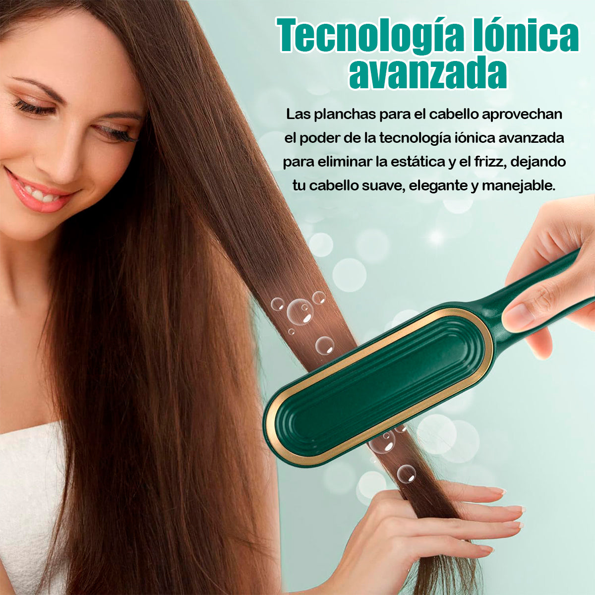 Cepillo Alisador Eléctrico Plancha Cabello Temperatura ajustable JPVI-01