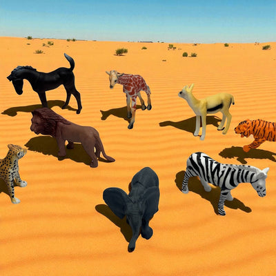 Set de Animales Salvajes x8 Juguetes Educativos para Niños Diversión y Aprendizaje AT144