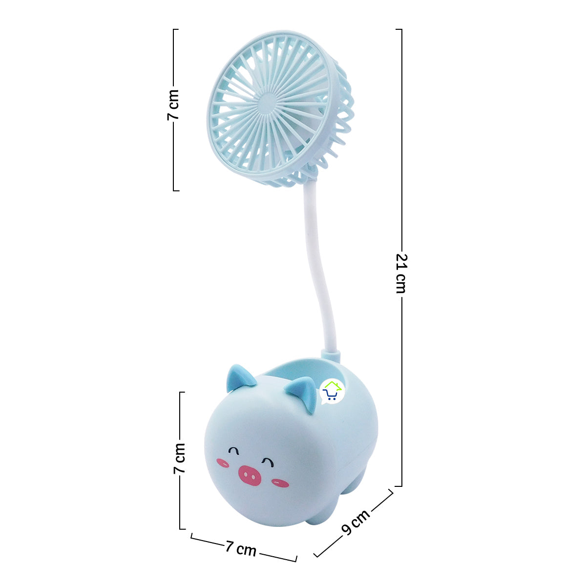 Mini Ventilador Flexible Portalápices Soporte Celular Cerdito SM813