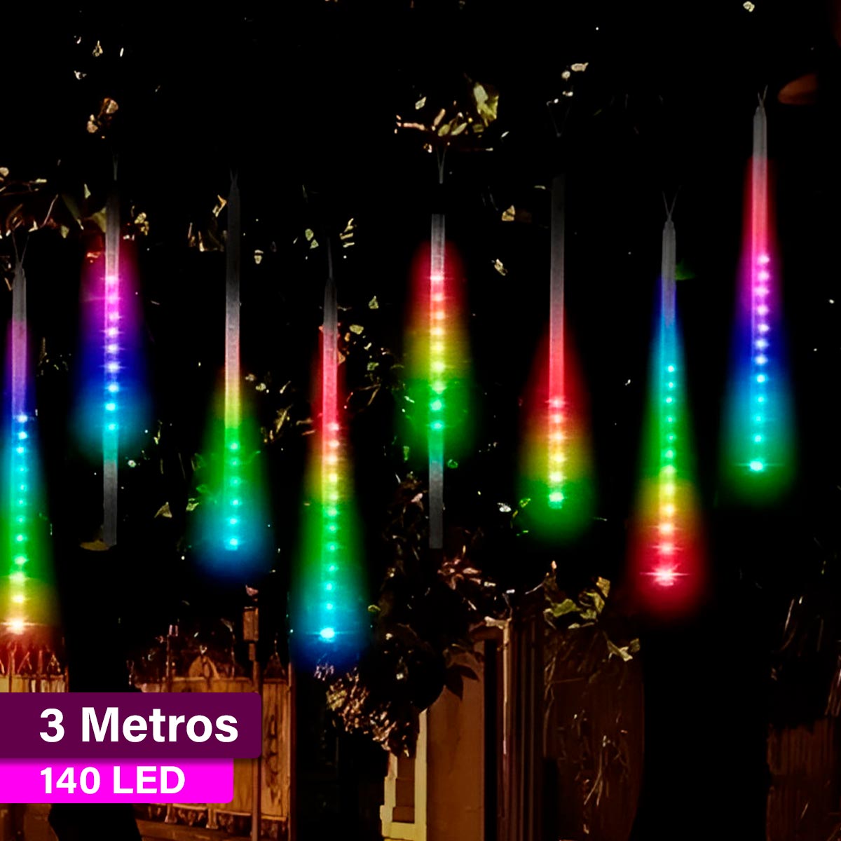 Luces Led Lágrima 3M Meteoro Sube y Baja Decoración Navidad 46 cm 2300