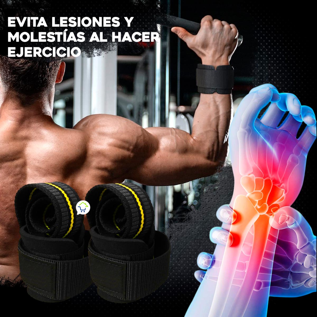 Mu equeras Vendas Straps Levantamiento De Pesas Gym Crossfit 8924