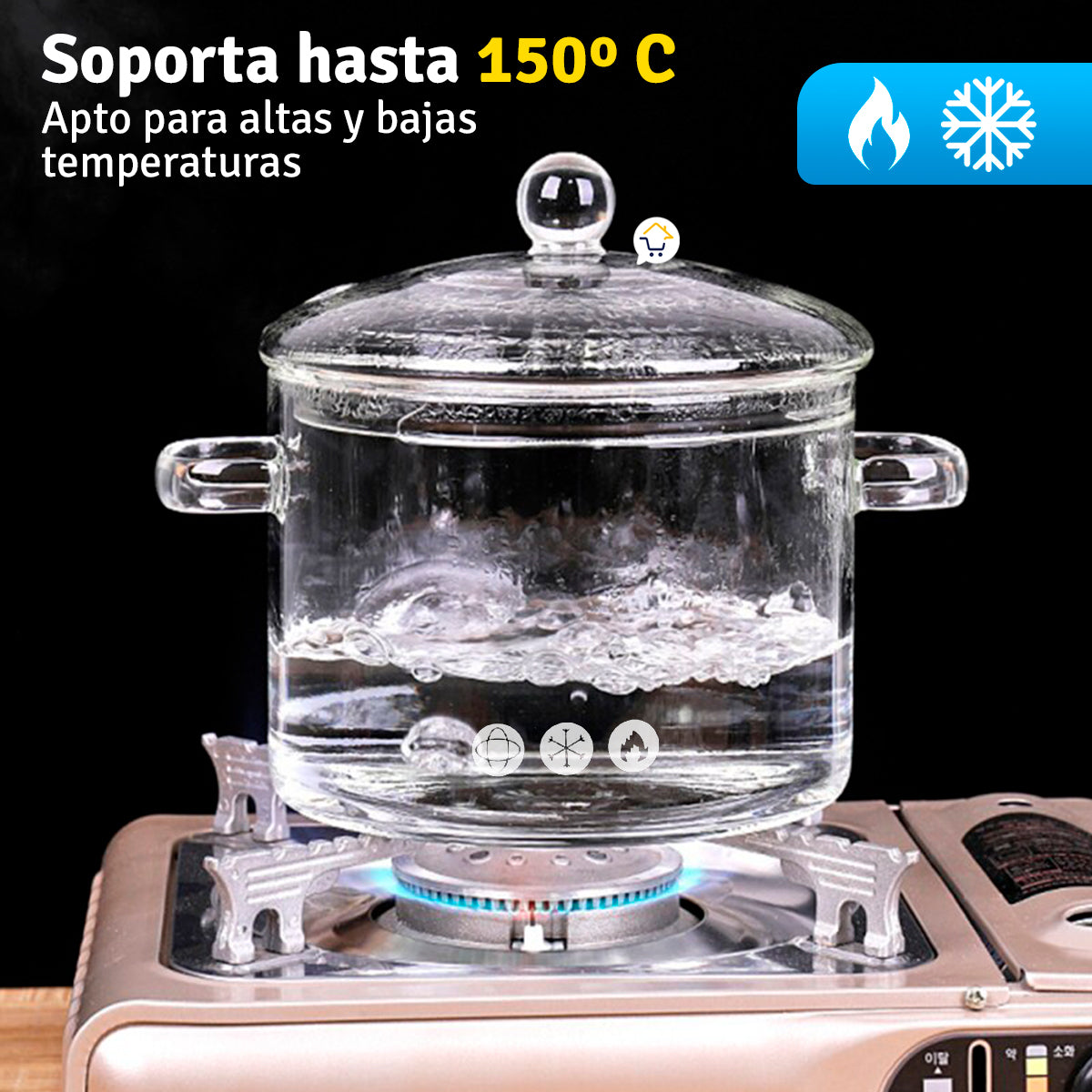 Olla De Vidrio Resistente Al Calor Cacerola 1350 ml Utensilio Cocina YWJ1265