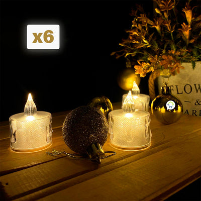 Velas Led x6 Efecto Cristal Decoración Hogar 🕯️ SLT20501X6