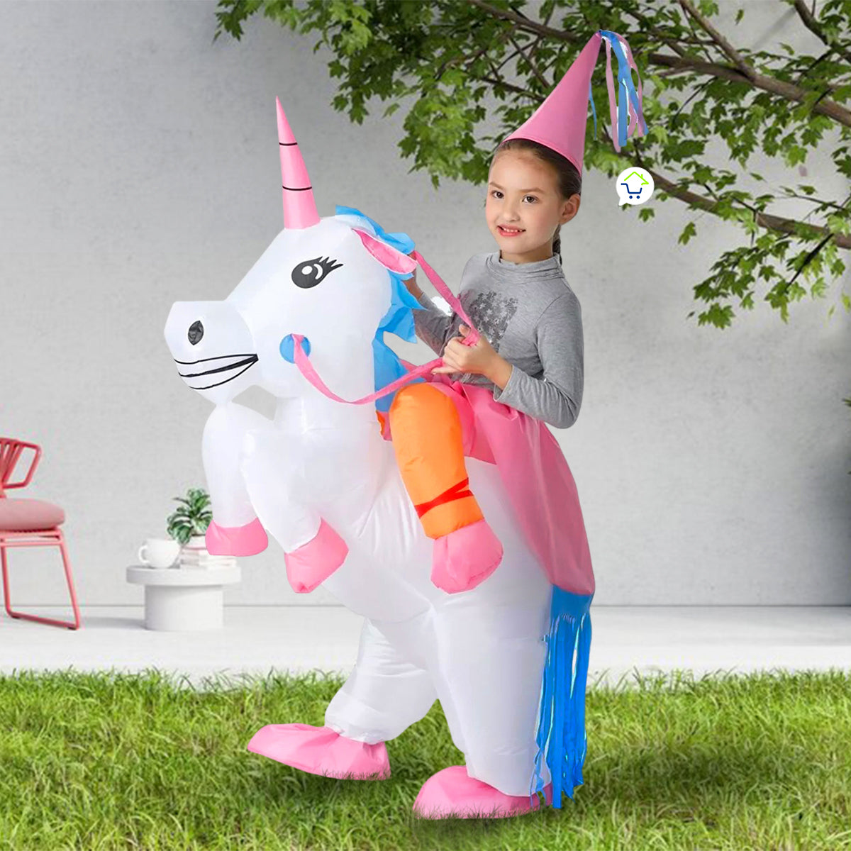 Disfraz Inflable Unicornio Traje Montable Fiesta Disfraces Halloween OF463