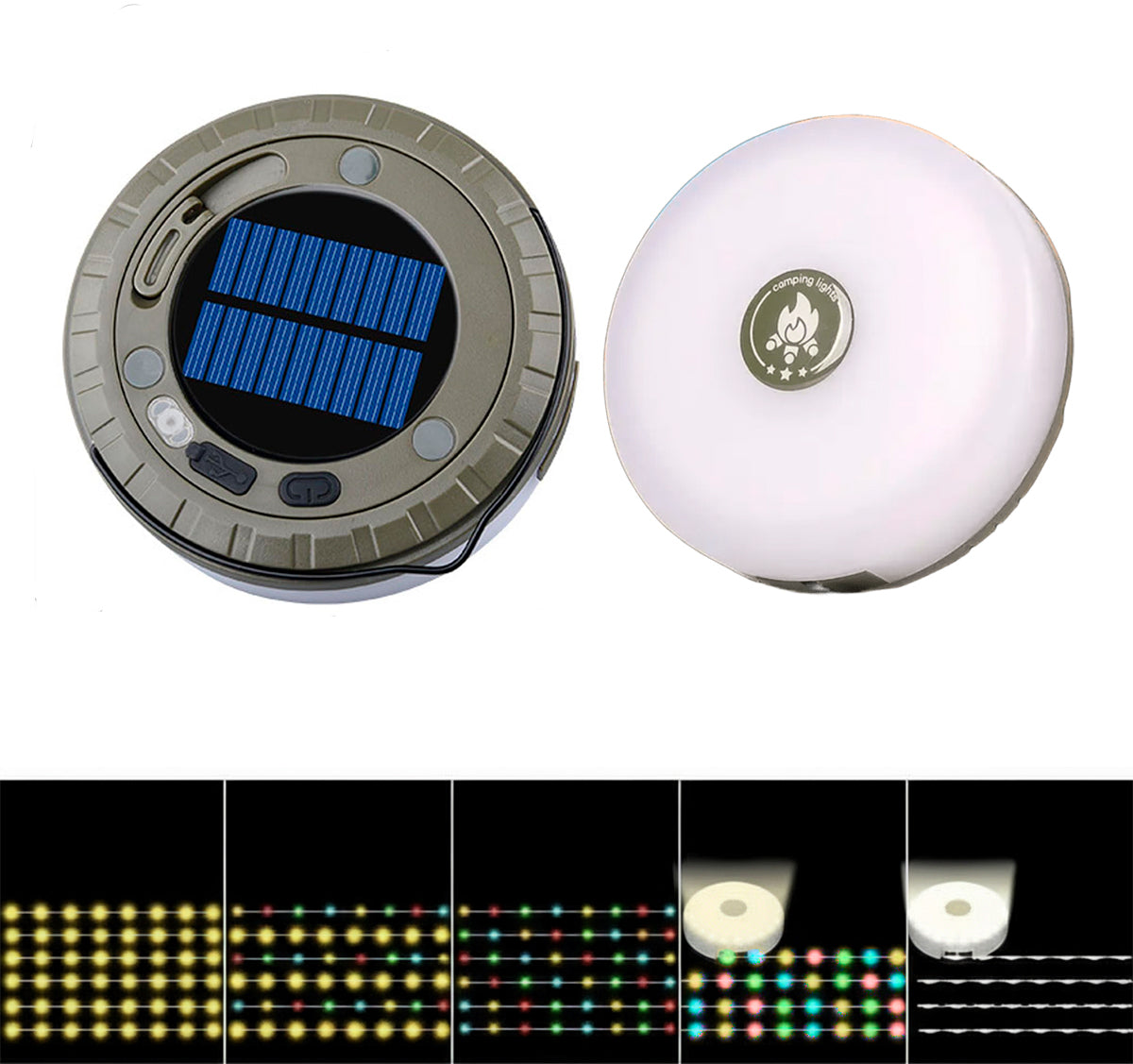 Luz Solar LED Lineal Recargable para Camping Panel Solar Lámpara Impermeable YD-2326