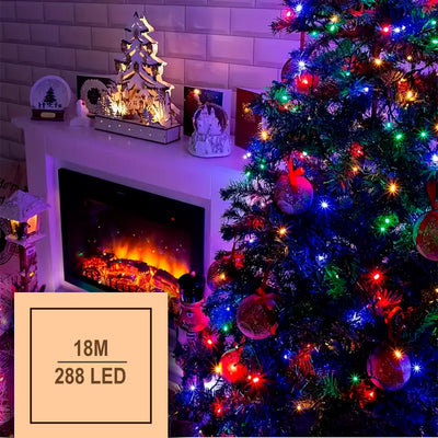 Extensión Lineal Luces LED 18 Metros 288 LED Navideñas Cable Verde 1460