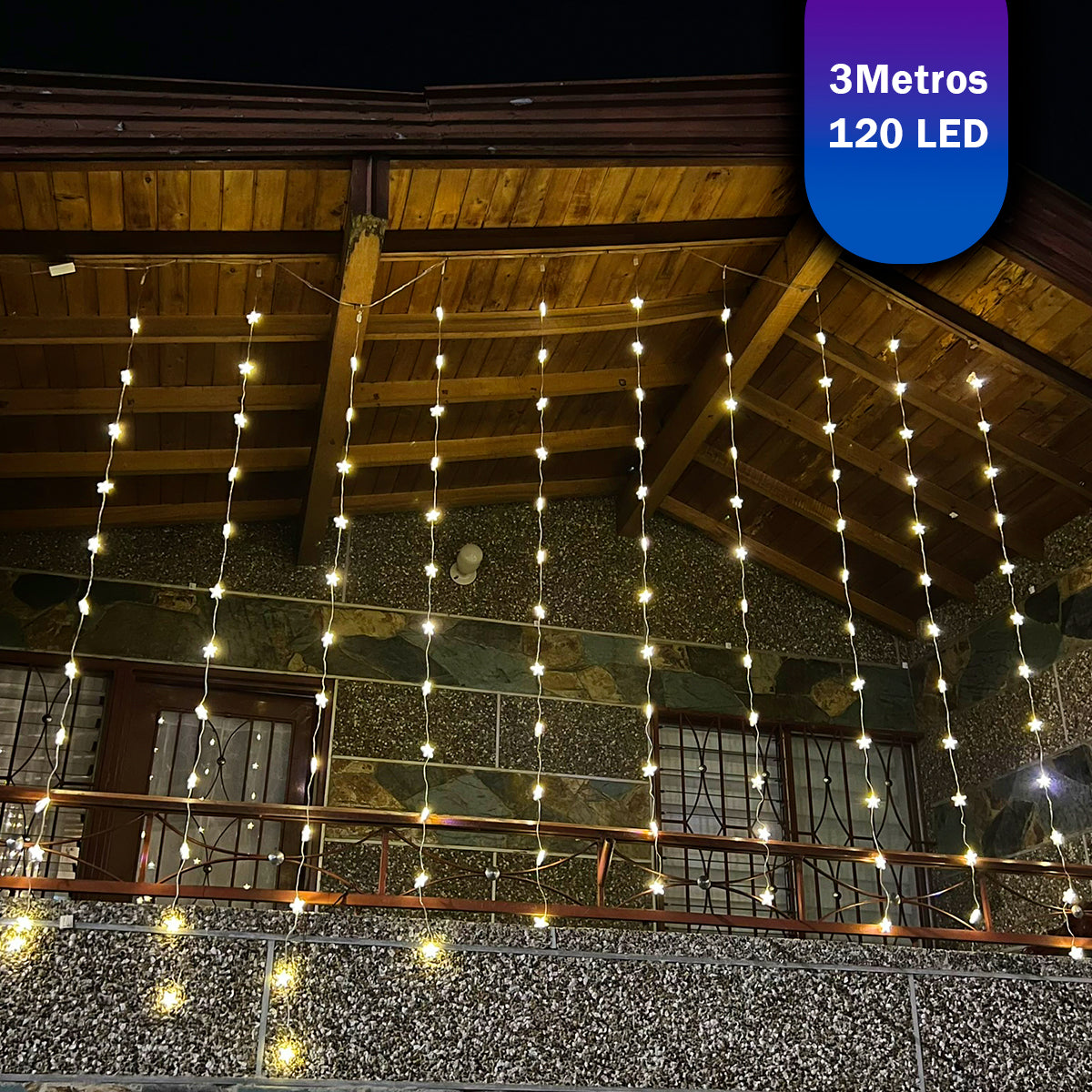 Cortina De Estrellas 3 M 120 LED Navidad 1820