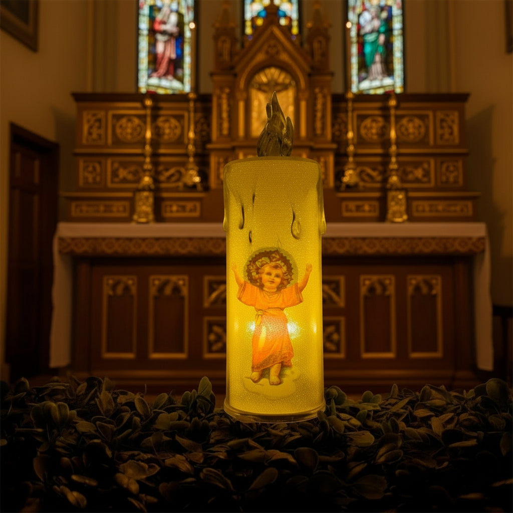 Velas LED X3 Religiosas 16cm Decorativas Luz Cálida Hogar Altar LR1130