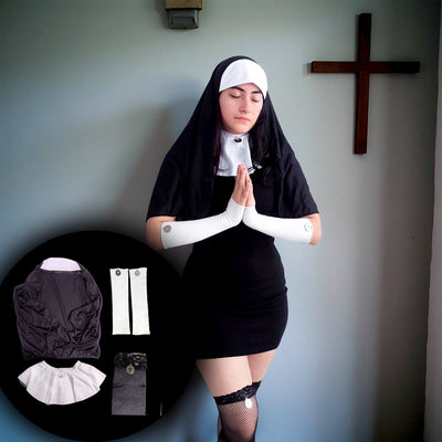 Set Disfraz Monja Oscura Halloween Mujer Sexy TC000199