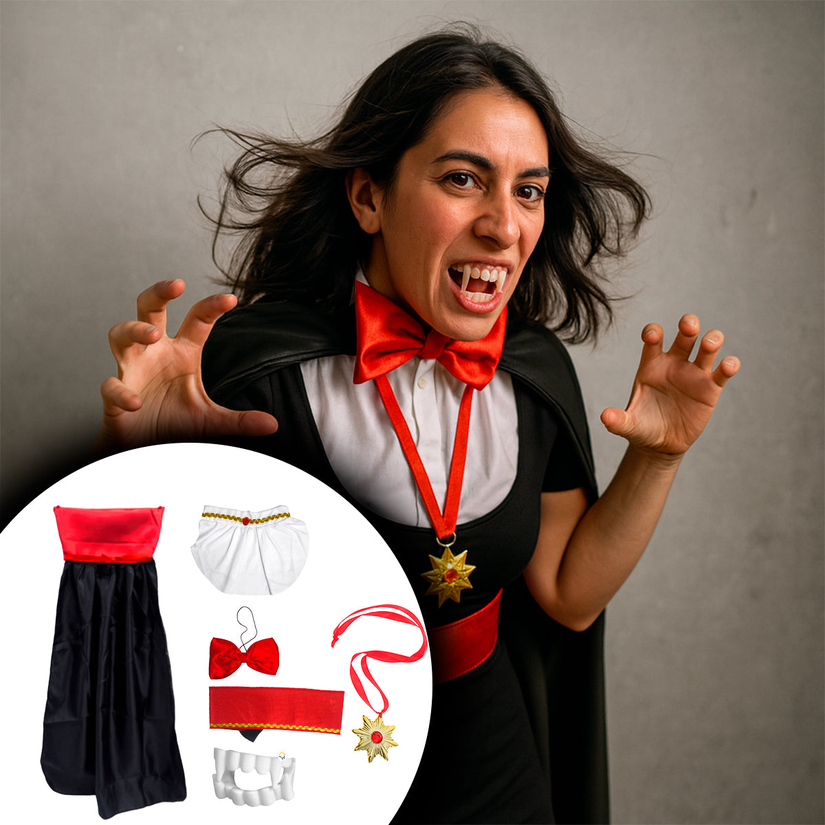 Kit Vampiro Clásico Disfraz Halloween Unisex TC000154